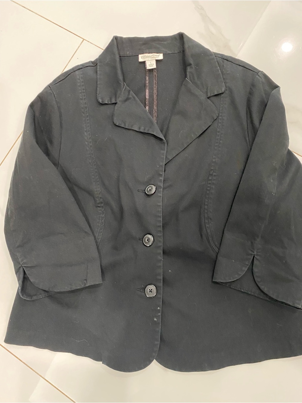 Coldwater Creek Black Button-Front Women's Jacket